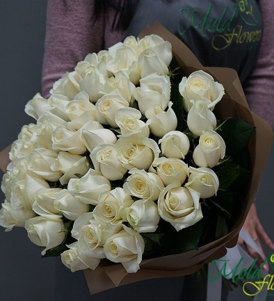 Роза голландская белая 50-60 см Фото 394x433